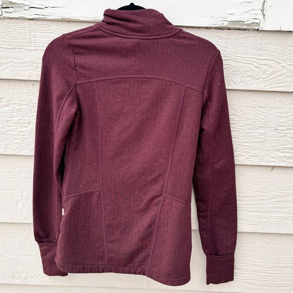 MONDETTA Solid Core Half Zip Womens Thick Knit Burgundy Pullover XS Base‎ Layer - Picture 3 of 6